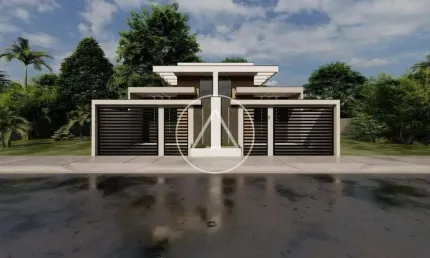 Atlântica Imóveis tem excelente Casa à venda, 2 suítes, 1 vaga, Lagoa - Macaé/RJ