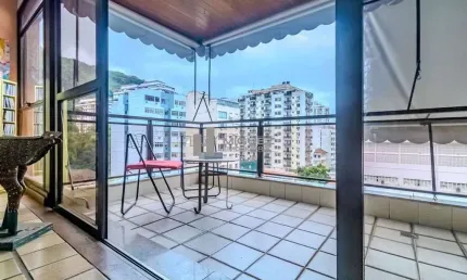 Apartamento a venda Rua das Palmeiras - Botafogo - Varanda , Sala ampla, 3 quartos sendo 1 suíte com closet, 1 banheiro social, 1 lavabo, cozinha com armários planejados, dependências completa, 2 vaga