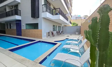 Apartamento espetacular com direito a laje, infraestrutura de clube a venda na Rua 8 de Dezembro. Varanda, sala em 2 ambientes, cozinha americana, 2 quartos sendo 1 suíte, banheiro social, área de ser