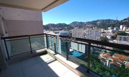 Apartamento de Locação  no Condominio Aquarela Carioca, Rua do Bispo. Sol manhã, vista Cristo Redentor