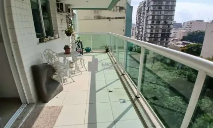 Apartamento à venda Rua Araújo Pena Tijuca Varandão 3 quartos sendo  1 suíte, 2 vagas de garagem na escritura infraestrutura total