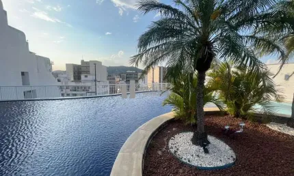 Apartamento garden à venda na tijuca com varandão gourmet, 3 quartos sendo 1 suíte e duas vagas em condomínio com infraestrutura completa