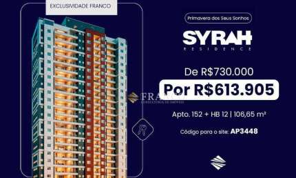 Apartamento com 3 dormitórios à venda, 106 m² por R$ 613.905,00 - Bosque Flamboyant - Taubaté/SP