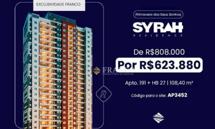 Apartamento com 3 dormitórios à venda, 108m² - Bosque Flamboyant - Taubaté/SP
