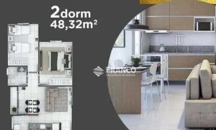 Apartamento com 2 dormitórios à venda, 48,32m² - Chácara do Visconde - Taubaté/SP