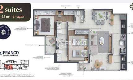 Apartamento à venda, 81 m² por R$ 571.200,00 - Bosque Flamboyant - Taubaté/SP