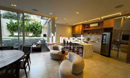Casa a venda com 4 Suites com closet, varanda gourmet moderna com churrasqueira, piscina borda infinita com cascata