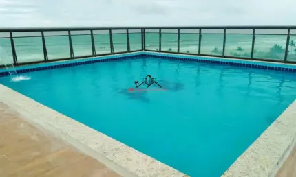 APARTAMENTO 2 DORMIÓRIOS, SUITE, CHURRASQUEIRA, PISCINA Á 100MTS DA PRAIA - R$ 320 MIL