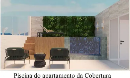 Cobertura 4 dormitórios, suite master, piscina, vista panoramica do mar, possui plano parcelado direto.