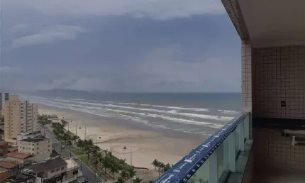 735mil - novo - 2 quartos um suite - sacada com vista livre pro mar - alto padrão - prédio frente mar