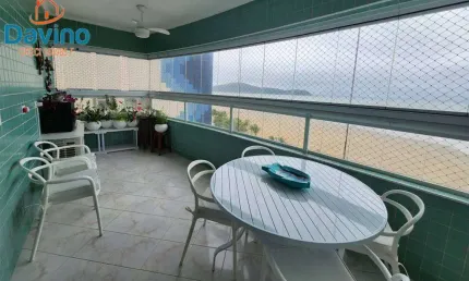 Belíssimo apartamento 144m²  frente mar, na guilhermina, 3 dorms+dep. de empregados, lazer completo