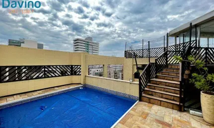 1,29milhao - Cobertura com mais de 205m area util - 100m do mar da vila tupi 5 quartos 3 suites Piscina e Epsaço Gourmet privativos
