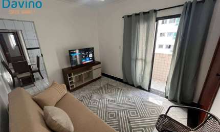 279,9MIL A VISTA - 1 DORMITÓRIO COM SACADA SEMI MOBILIADO ELEVADOR PRAIA DA VILA GUILHERMINA