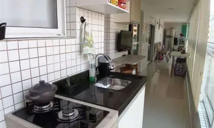 599mil - apartamentro 2 suites - mobiliado,  sacada com churrasqueira - 150m do mar - lazer completo