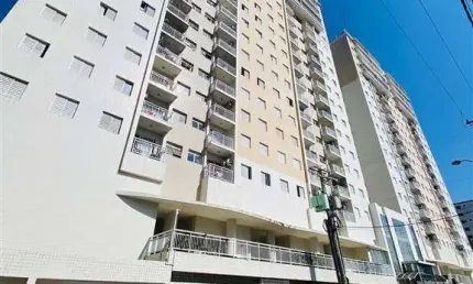 Apartamento de 1 dormitório com sacada vista mar e infraestrutura de lazer completa