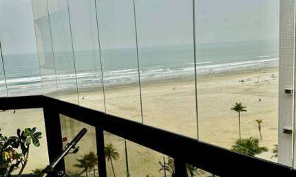 Apartamento 2 dormitórios, suite, dependência empregada com banheiro, frente mar com ampla vista - Guilhermina - R$ 550.000,00