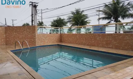 1 dormitório com varanda gourmet, vista mar, prédio pé na areia com lazer por apenas $295.000,00 à vista ou pelos bancos