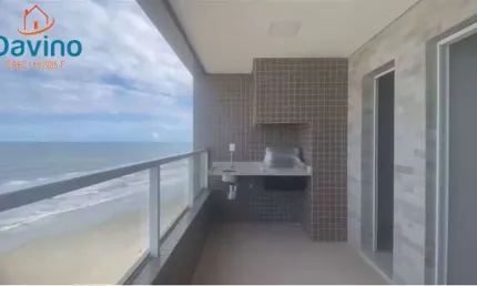 Apartamento em prédio frente praia Vista permanente para o Mar - 2 Dormitórios, 1 Suíte, 2 Vagas lazer completo. alto padrão.