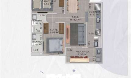 630mil - APARTAMENTO LATERAL EM PREDIO FRENTE MAR COM LINDA VISTA 2 QUARTOS UM SUITE ENTREGA FEVEREIRO 2025