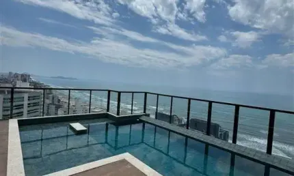 670mil - apartamento com todos ambientes com vista mar, 2 quartos um suiute sacada com churrasqueira lazer com piscina