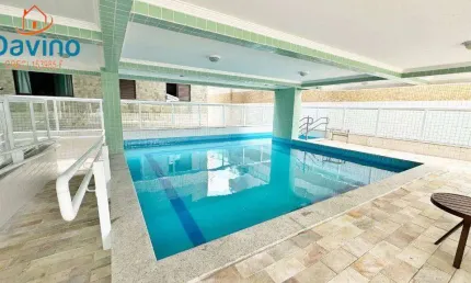 3100,00 pacote mensal - apartamento próximo ao mar da vila caiçara 2  suites lazer completo