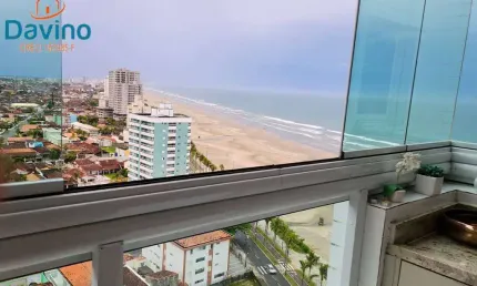 APARTAMENTO EM PRÉDIO FRENTE PRAIA COM VISTA MAR 2 QUARTOS 1 SUITE SACADA COM CHURRASQUEIRA LAZER