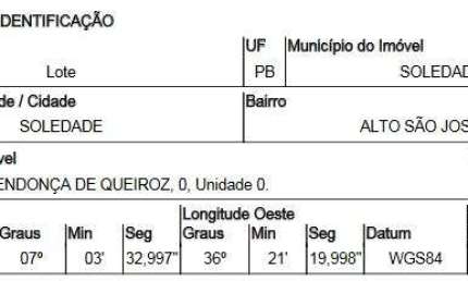 Oportunidade Única em SOLEDADE - PB | Tipo: Terreno | Negociação: Venda Online  | Situação: Imóvel