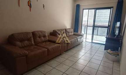Aluguel de Apartamento mobiliado na Guilhermina, Praia Grande-SP: 1 Quarto, 2 Salas, 1 Vaga de Garagem, 58m²