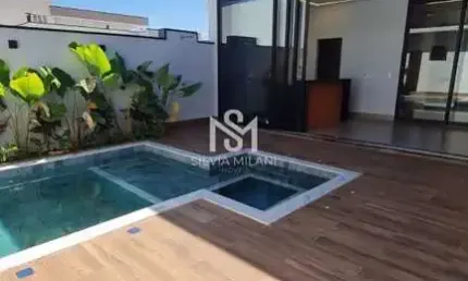 Condomínio Jardim Laguna - Indaiatuba/SP - Casa em Condomínio com 03 suítes, escritório e piscina - Indaiatuba/SP