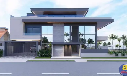 Guaratuba, Luxuosa residência com piscina, em construção a aprox. 50m da Praia no Balneário Eliana - Imobiliária África.