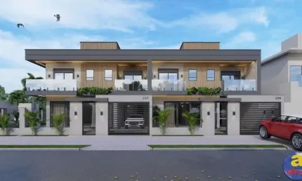 Guaratuba, Luxuoso sobrado em construção a aprox. 40m da Praia no Balneário Eliana - Imobiliária África.