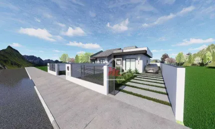 Linda casa térrea com 2 dormitórios, 1 vaga garagem, à venda, 57 m² por r$ 338.900 - benedito - indaial/sc