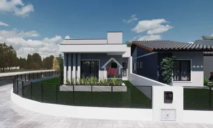 Maravilhosa casa de esquina térrea com 3 dormitórios, 1 vaga garagem,à venda, 72 m² por r$ 429.900 - benedito - indaial/sc