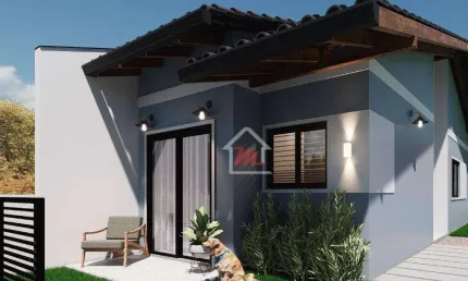 Casa térrea com 2 dormitórios sendo 1 suite,  à venda, 59 m² por r$ 369.900 - benedito - indaial/sc