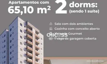 Apartamento com 2 dormitórios à venda, 65 m² por R$ 484.000,00 - Parque Industrial - São José dos Campos/SP