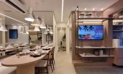 Apartamento 2 dormitórios  com sacada- São Vicente - Lazer Completo