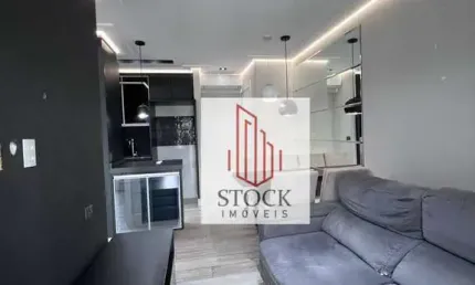 Venda de apartamento semi mobiliado, 01 dormitório, varanda gourmet, 1 vaga-vila guarani