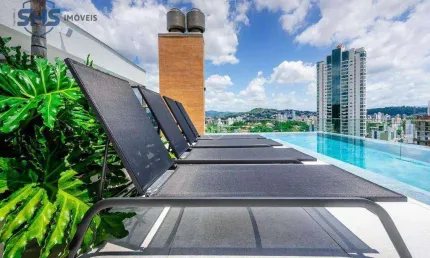 Apartamento com 1 dormitório para alugar, 35 m² por r$ 3.030,00/mês - victor konder - blumenau/sc