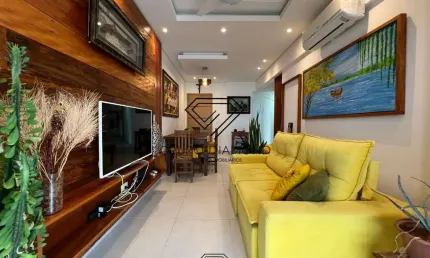 Apartamento à venda em praia grande-sp, bairro caiçara, com 2 quartos, 1 suíte, 1 sala, 1 banheiro, 2 vagas - 72,20 m².