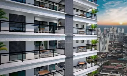 Lançamento na guilhermina, apartamento de 103,06 m², 2 quartos sendo os 2 suítes, 1 vaga
