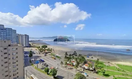 Apartamento frente mar, 2 quartos, 1 banheiro, 1 vaga de garagem