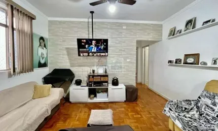 Apartamento amplo com 2 dormitórios, 1 vaga no Bairro Encruzilhada Santos