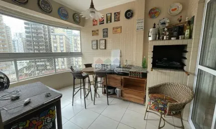 Apartamento com 2 dormitórios, 2 banheiros, 2 vagas de garagem, vista para o mar no Caiçara