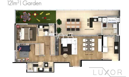LANÇAMENTO - Apartamento Garden de 121m² úteis, 3 dormitórios, à venda no bairro Itu Novo Centro em Itu