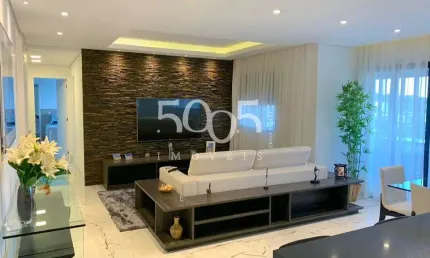 Lindo apartamento mobiliado à venda no edifício city parque com 130m2. com sala 2 ambientes, varanda gourmet com vista para a serra, 2 suítes