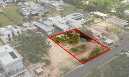 Ótimos terrenos planos com 1006m2 de área total em rua tranquila do condomínio.