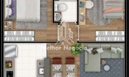 Apartamento à venda, 02 Quartos, 01 Banheiro - Pompéia, Piracicaba, SP