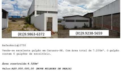Barracão / Galpão / Depósito com 6 salas à venda na Centro, 03, Centro, Caruaru