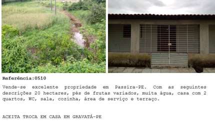 Chácara / sítio à venda na Rua da Matriz, Zona Rural, Passira
