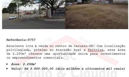 Terreno à venda na Avenida Cleto Campelo, 3, Nossa Senhora das Dores, Caruaru